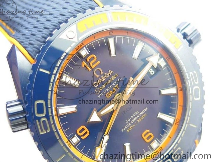 0316 Planet Ocean 45.5mm Big Blue Real Ceramic VSF 1:1 Best Edition on Blue Rubber Strap A8906 Super Clone Unique 7896